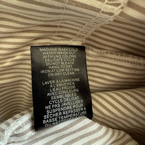 Pinstripe Belted Ankle Pants by Jones New York Beige & White Size Small - Picture 9 of 9